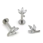 Piercing Labret Micro Ramo Zircônia Titânio
