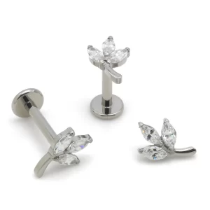 Piercing Labret Micro Ramo Zircônia Titânio